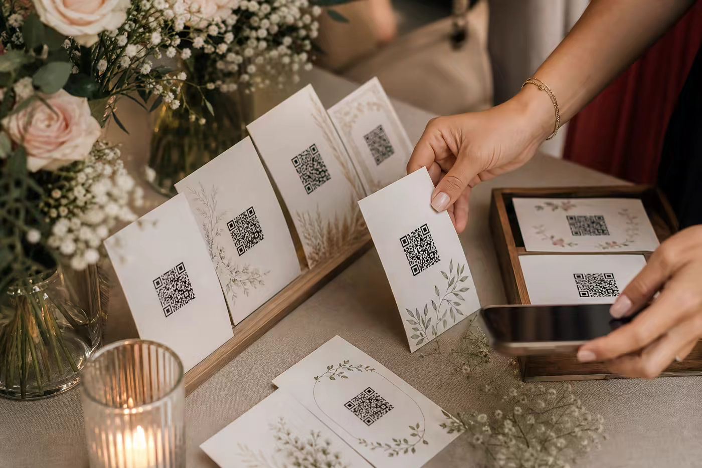 Cartel QR de boda para subir fotos de invitados