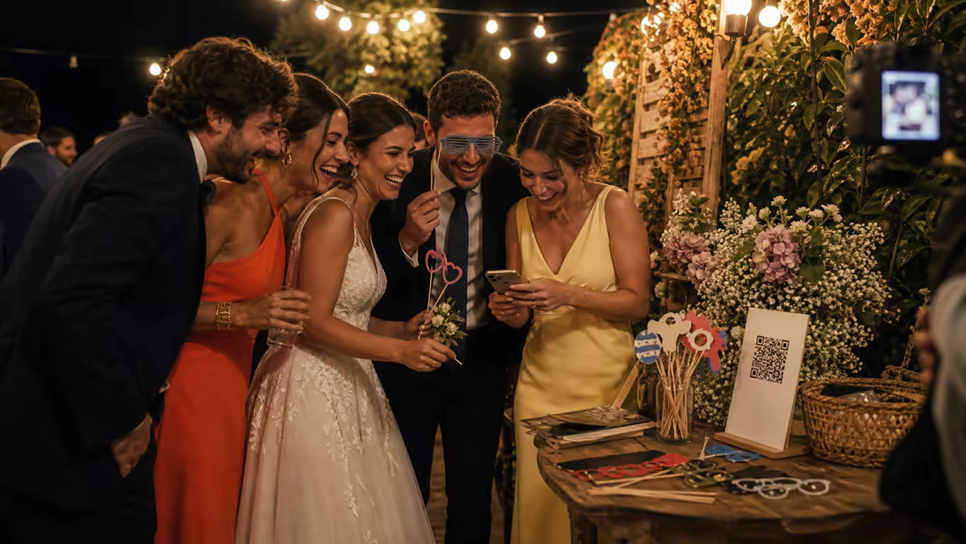 Cómo usar un QR en el photocall de una boda para no perder fotos